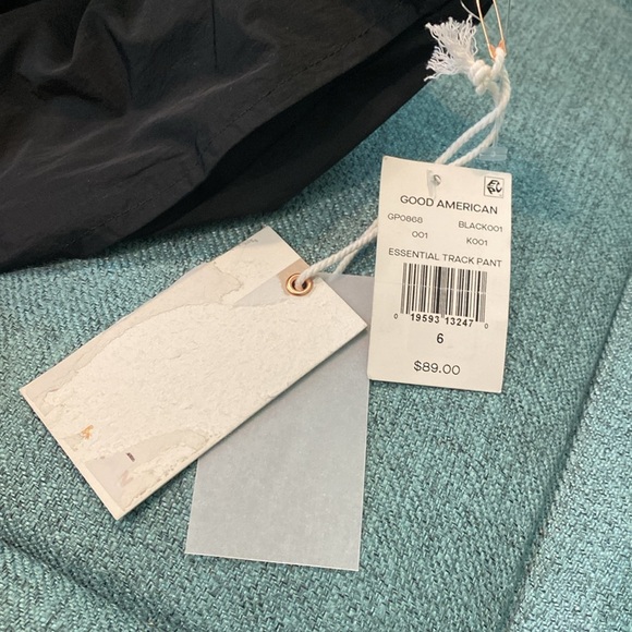 NWT Good American New Womens Size 6 3X Black Essential Track Pants - Picture 3 of 10